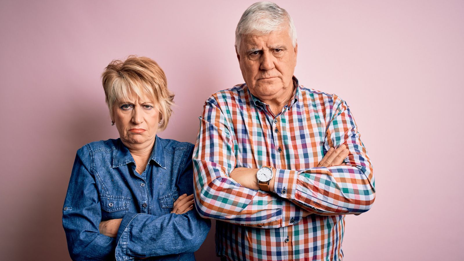 older couple upset angry