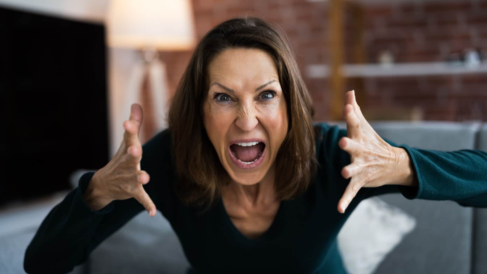 angry woman screaming complaining