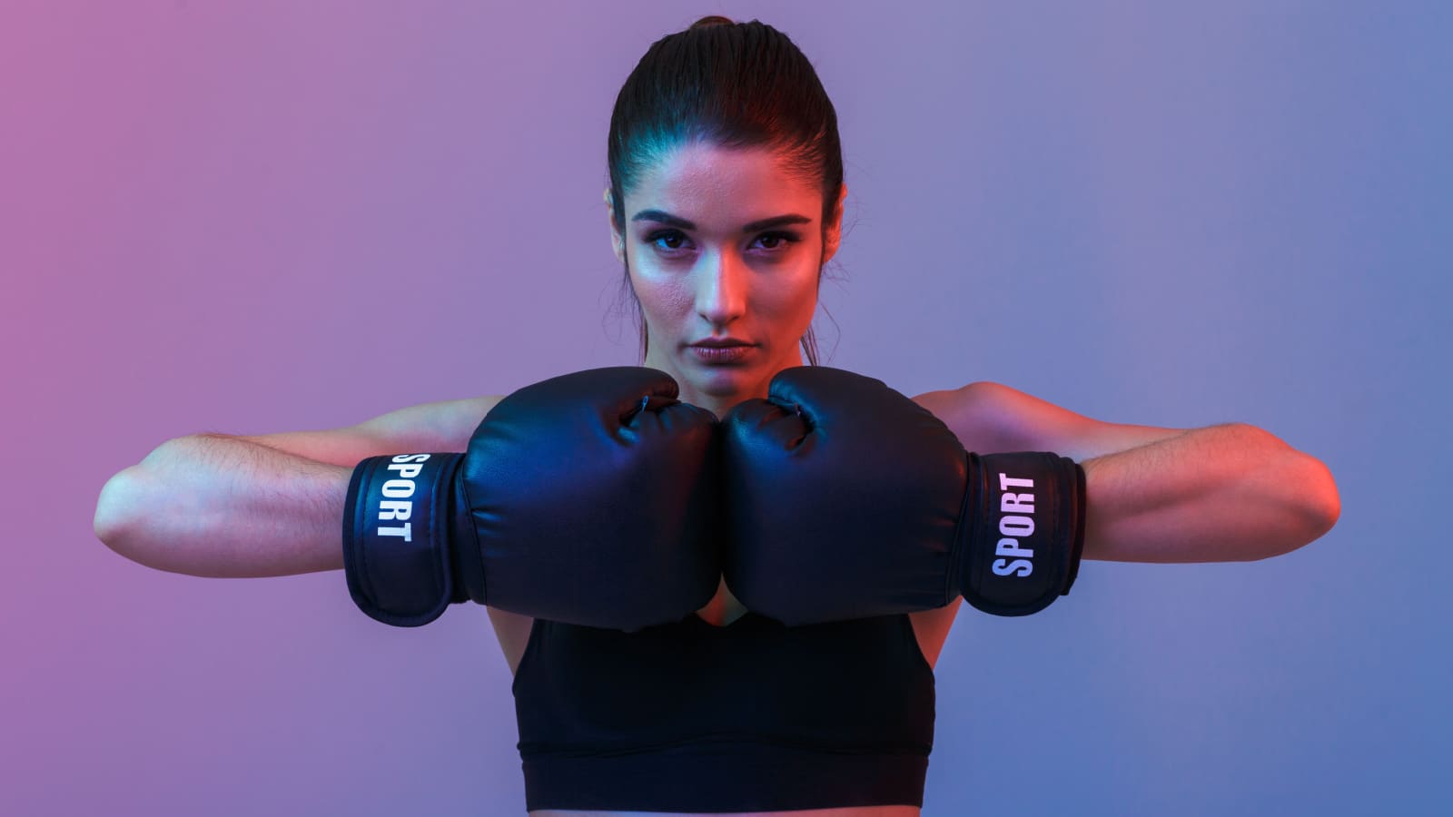 Woman boxer fight