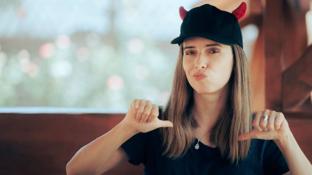 selfish egocentric pointing at self