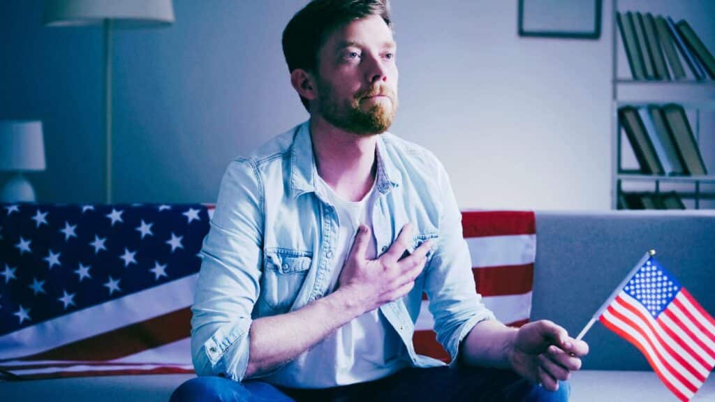 American patriot tv anthem flag