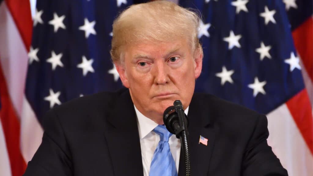 Donald Trump pouty baby face