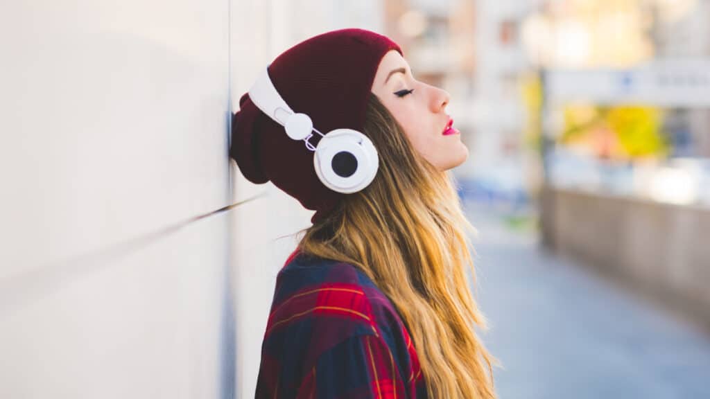 listening to music with headphones