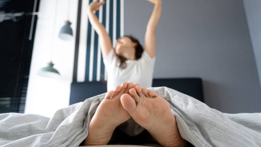 stretching in bed morning