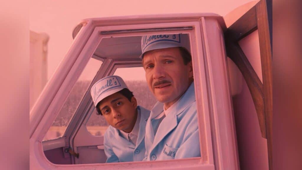 The Grand Budapest hotel 2014 pink truck