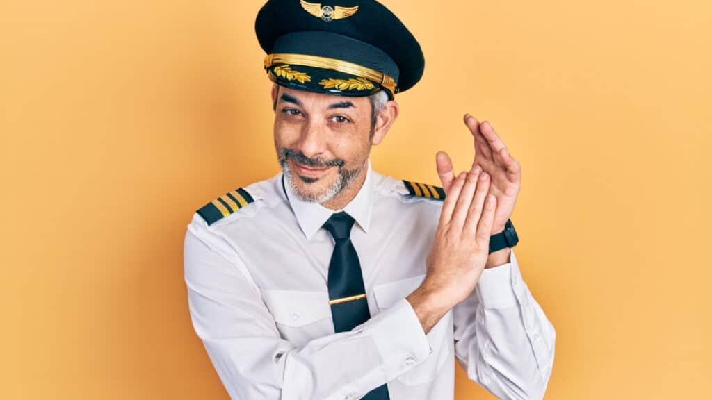 airplane pilot clapping