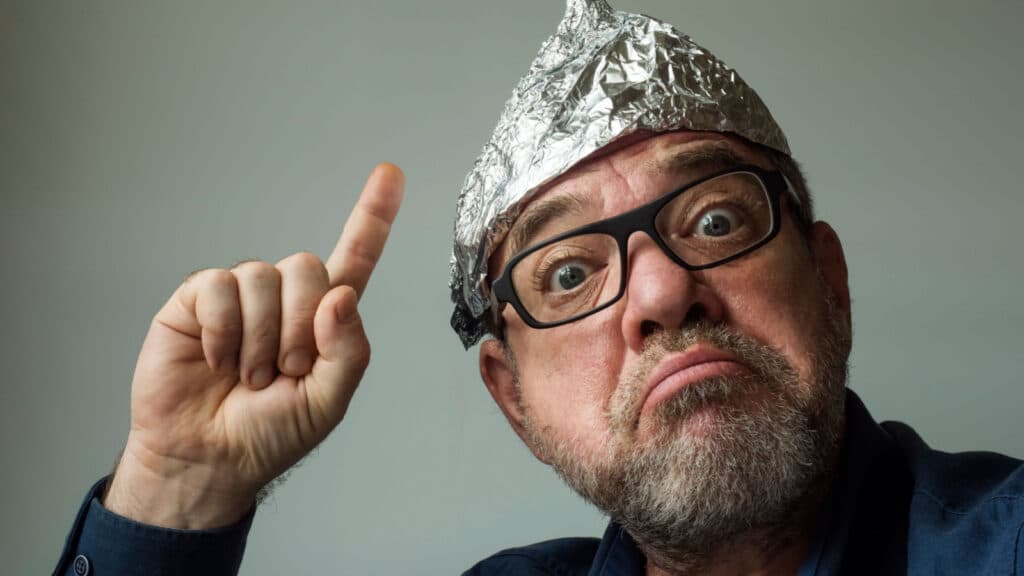 conspiracy theorist tin foil hat