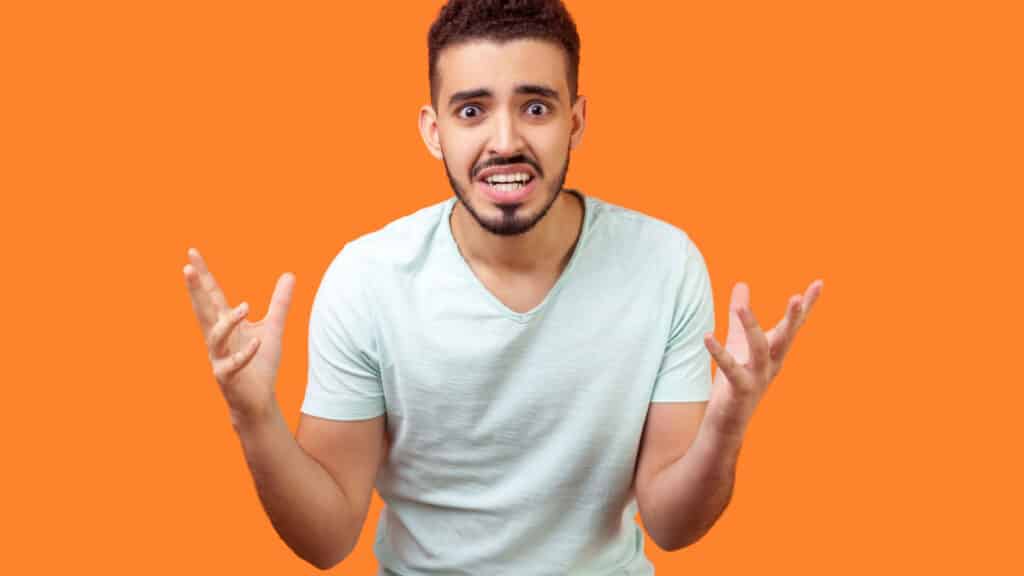 frustrated man asking why