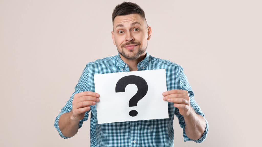 man asking why question