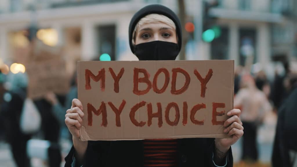 my body my choice abortion protest