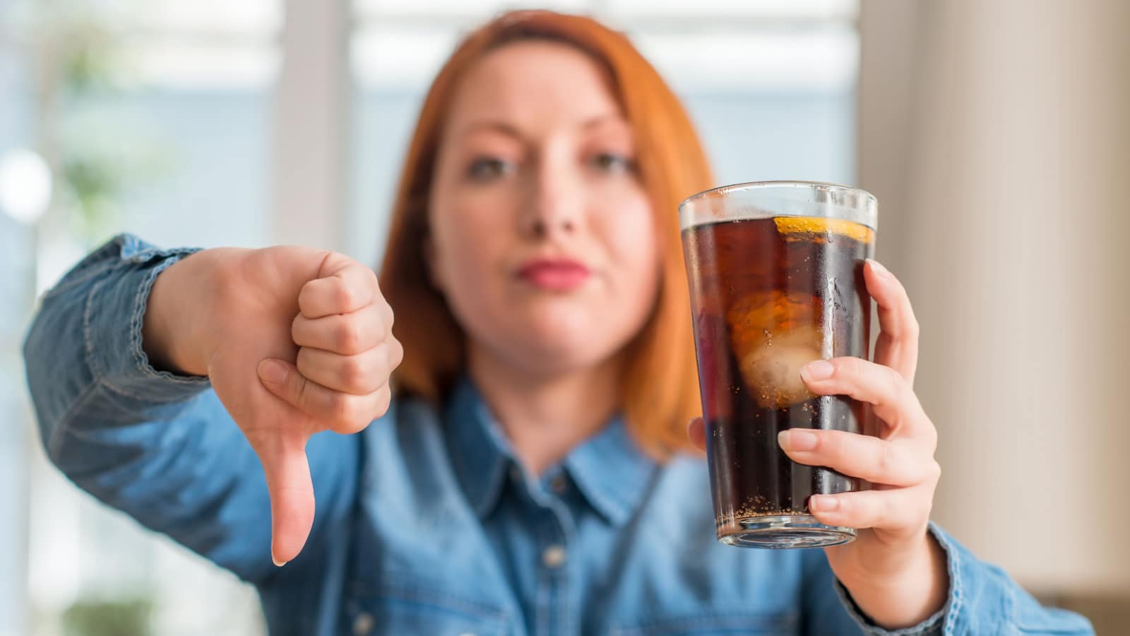 thumbs down no soda bad for you